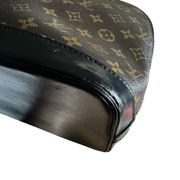 Authentic Louis Vuitton Alma PM Monogram Brown & Black Bag with Brass Lock & Key - Picture 15 of 15